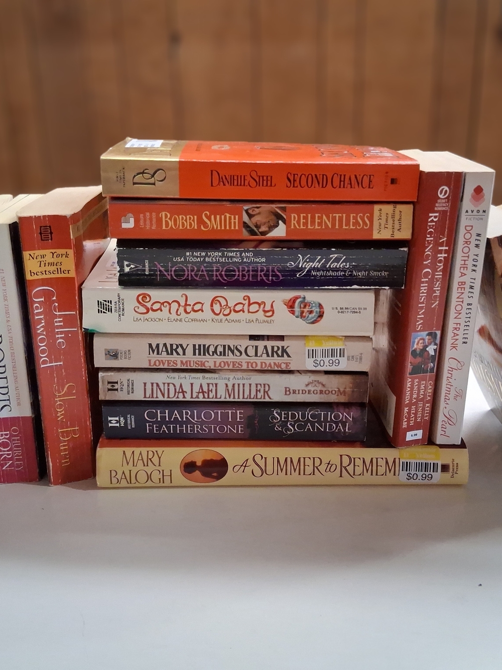 Assorted Paperback Romance Books Stack - Mixed Authors